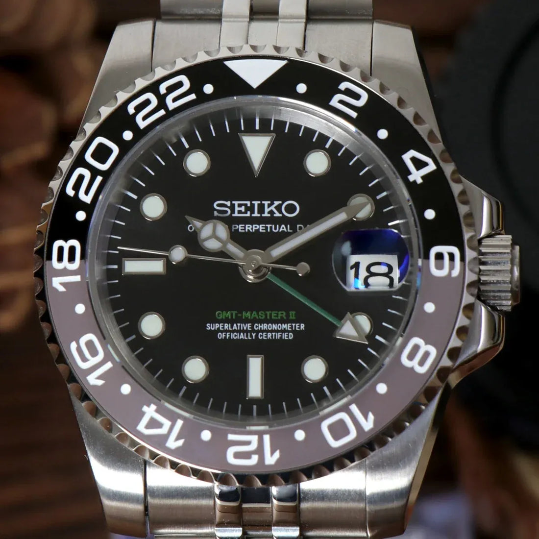 Seiko Mod GMT Bruce Wayne